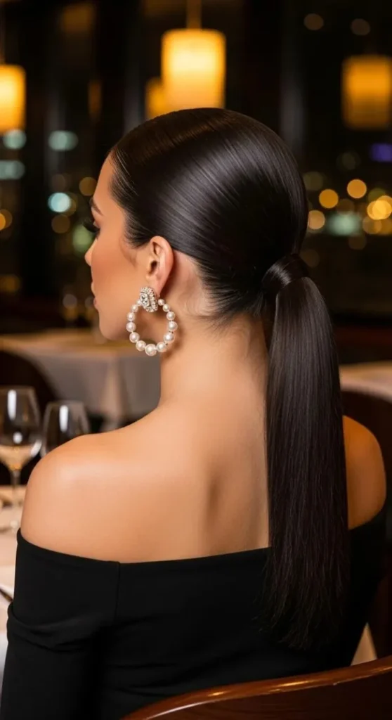 18 Church Hairstyles Ideas That Look Classy, Cute, and Effortlessly Put Together 3 Sleek Low Ponytail 2