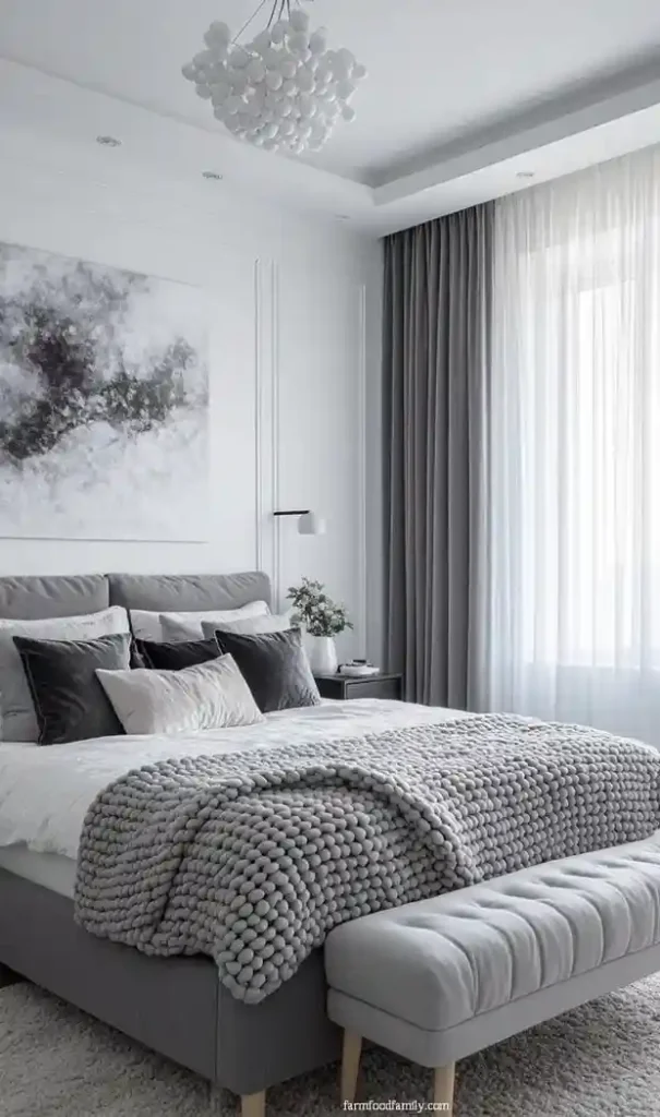 18 Grey Bedroom Ideas That Look Straight Out of a Luxury Pinterest Board 1 Soft Grey White Minimalist Magic