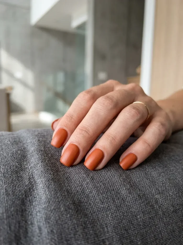 17 Short Fall Nails That Prove Less Length Means More Style This Season 4 Soft Terracotta short fall nails