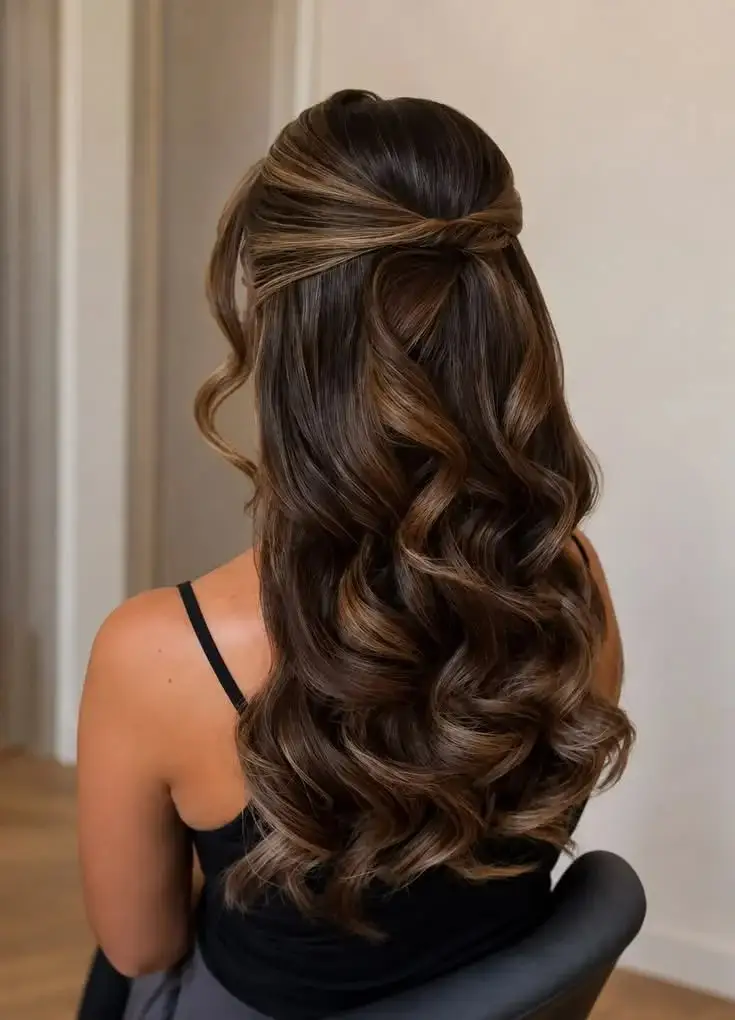 Make Busy Mornings Easier with 16 Work Hairstyles for Long Hair 3 Soft Twisted Half Up Style