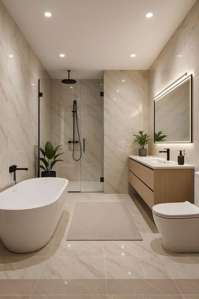 18 Bathroom Design Ideas So Good You’ll Suddenly Want to Become an Interior Designer 1 Spa Inspired Neutral Bathrooms