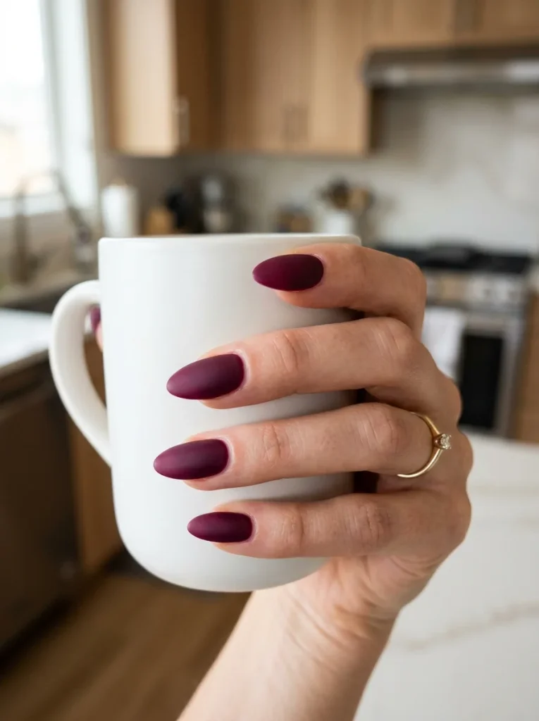 16 Cute Fall Nails That Will Make Your Autumn Manicure Look Cozy and Trendy 16 Spiced Berry With Matte Finish
