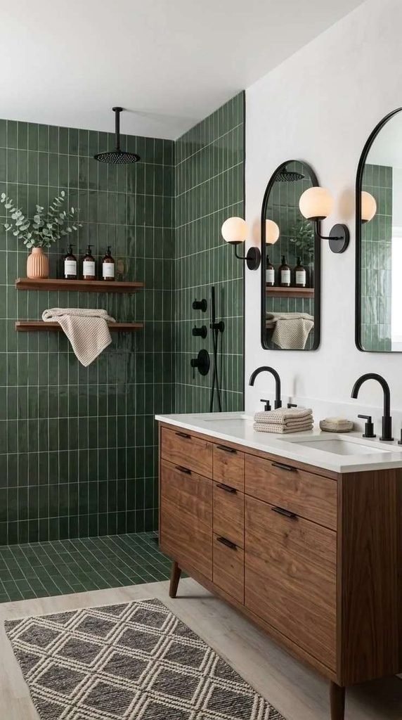 18 Bathroom Design Ideas So Good You’ll Suddenly Want to Become an Interior Designer 4 Statement Tile Walls