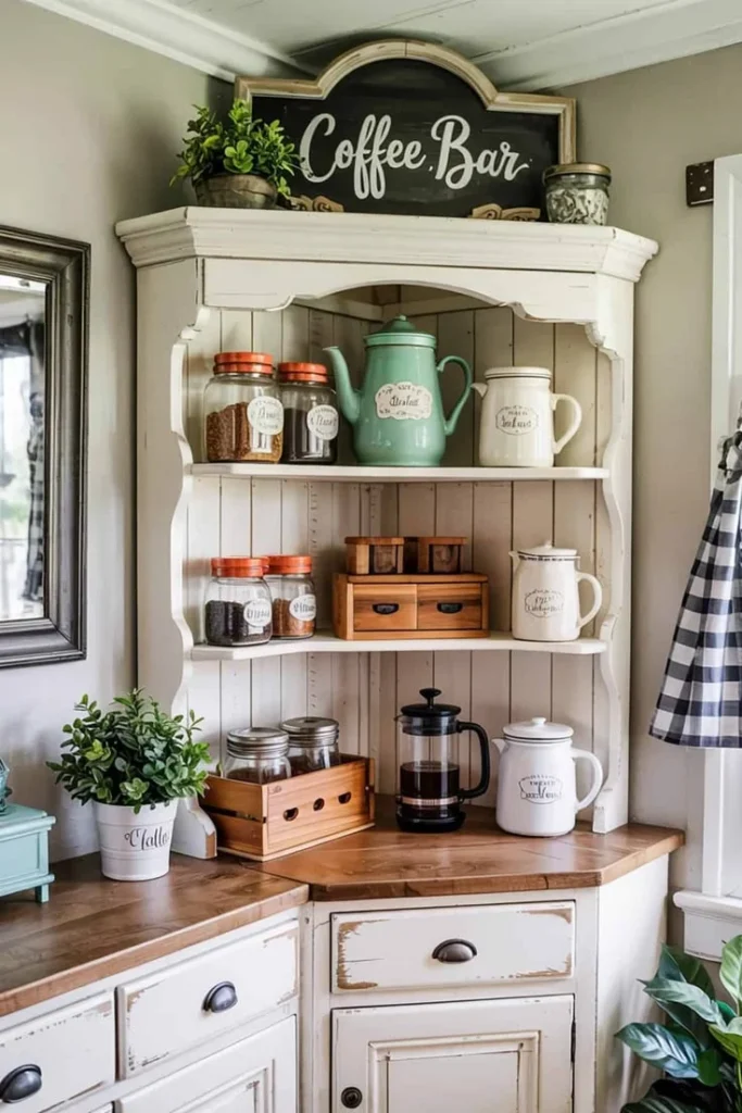19 Kitchen Corner Ideas That Instantly Make Your Space Look Expensive (Without a Full Remodel) 16 Style a Rustic Corner Hutch