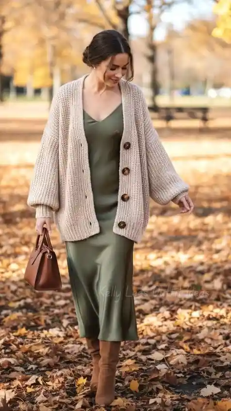 Cozy Meets Chic: 14 Fall Sweater Outfits You’ll Want to Wear on Repeat 14 Sweater Layered Over a Slip Dress