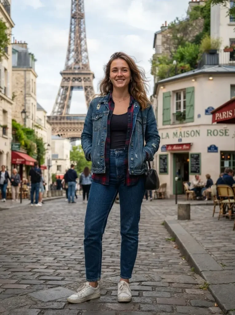 15 College Fall Outfits, Built From 5 Formulas You'll Actually Reuse 5 Tank Top Flannel Denim Jacket