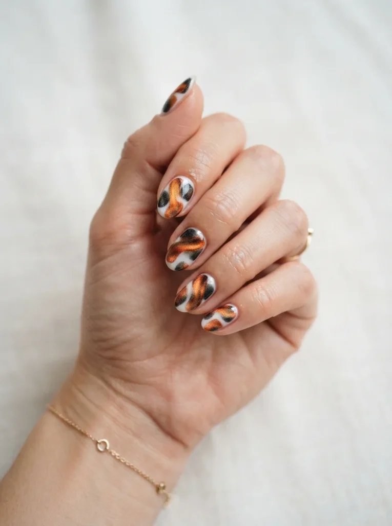 14 Fall Cat Eye Nails, Bred Like a Catalogue of Cats 14 The Calico