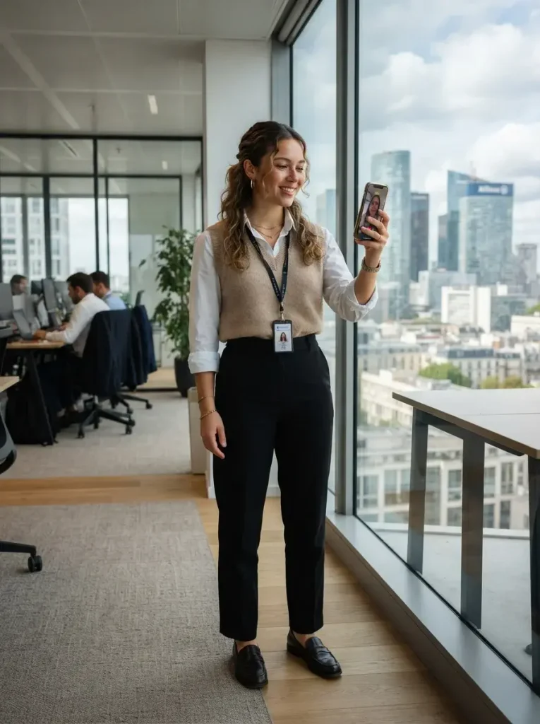 17 Office Fall Outfits, Scheduled Like a Real Tuesday 6 The Client Video Call
