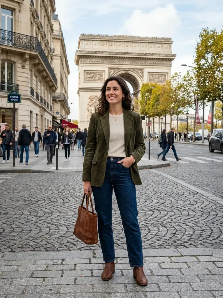 13 Fall Outfits Pumpkin Patch That Look Cute and Survive the Mud 9 The Corduroy Blazer and Jeans