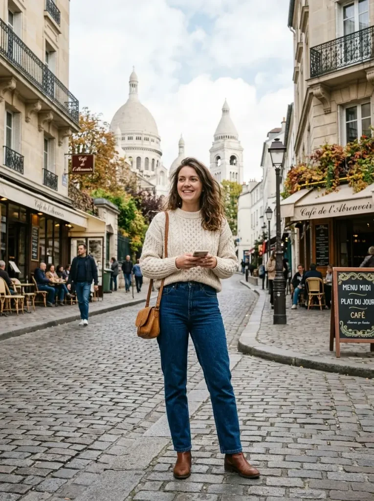 13 Fall Outfits Pumpkin Patch That Look Cute and Survive the Mud 2 The Cream Cable Knit and Straight Jeans