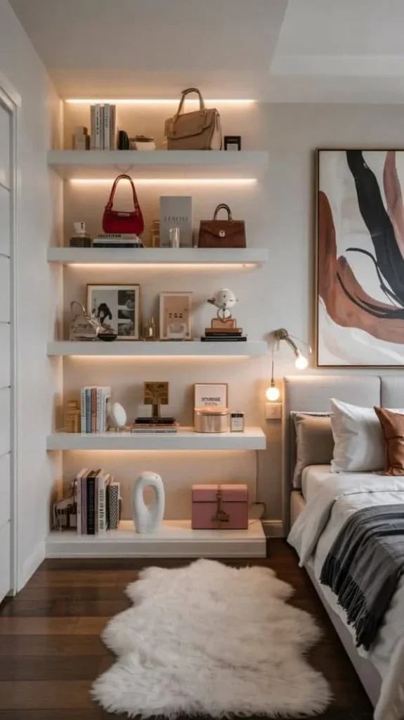Your Bedroom Is Crying for a Glow-Up — 18 Trending Bedroom Ideas That'll Make You Never Want to Leave Your Bed 19 The Floating Shelf Styling Moment