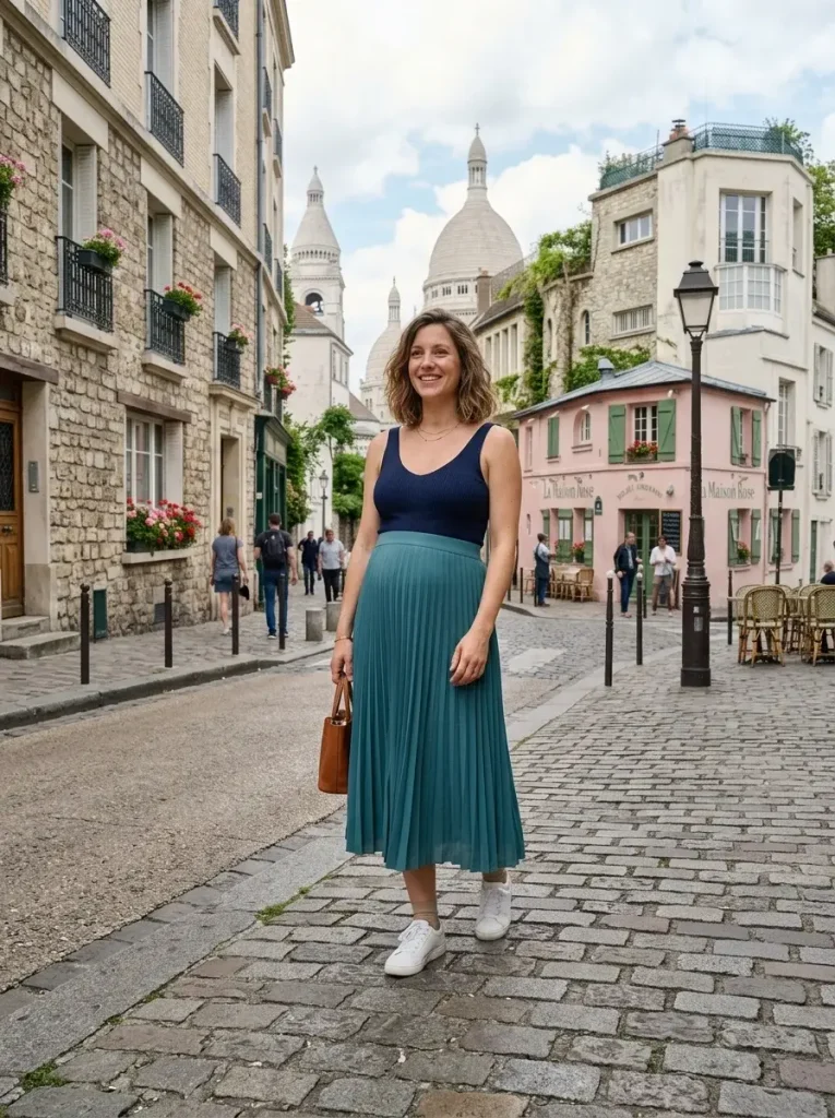 14 Pregnant Fall Outfits That Grow With You (Not Just Your Bump) 8 The Midi Skirt and Bodysuit