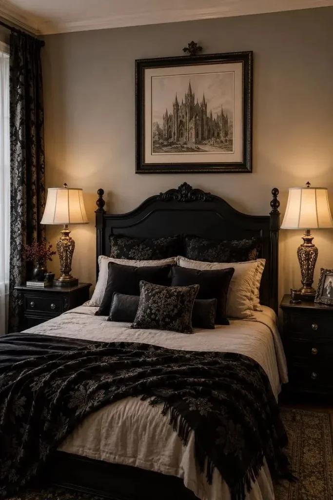 Your Bedroom Is Crying for a Glow-Up — 18 Trending Bedroom Ideas That'll Make You Never Want to Leave Your Bed 3 The Moody Dark Academia Bedroom
