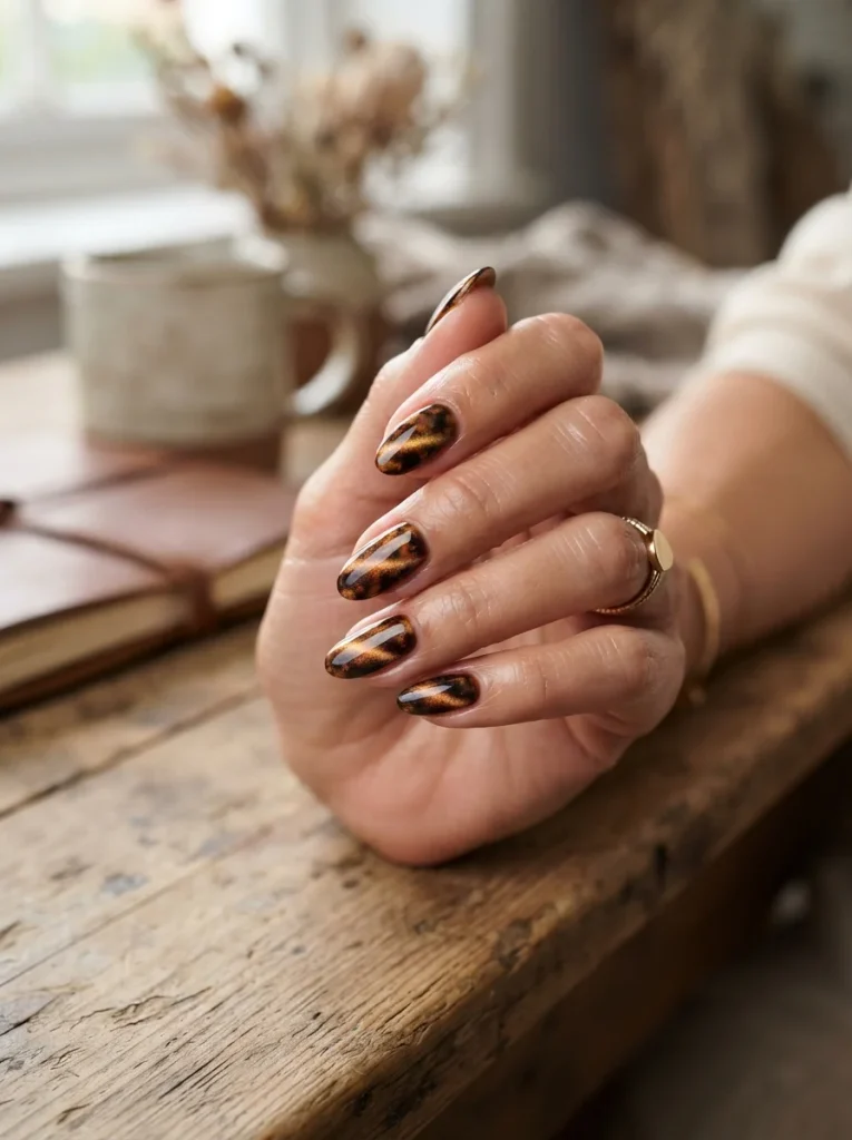 14 Fall Cat Eye Nails, Bred Like a Catalogue of Cats 9 The Tortoiseshell