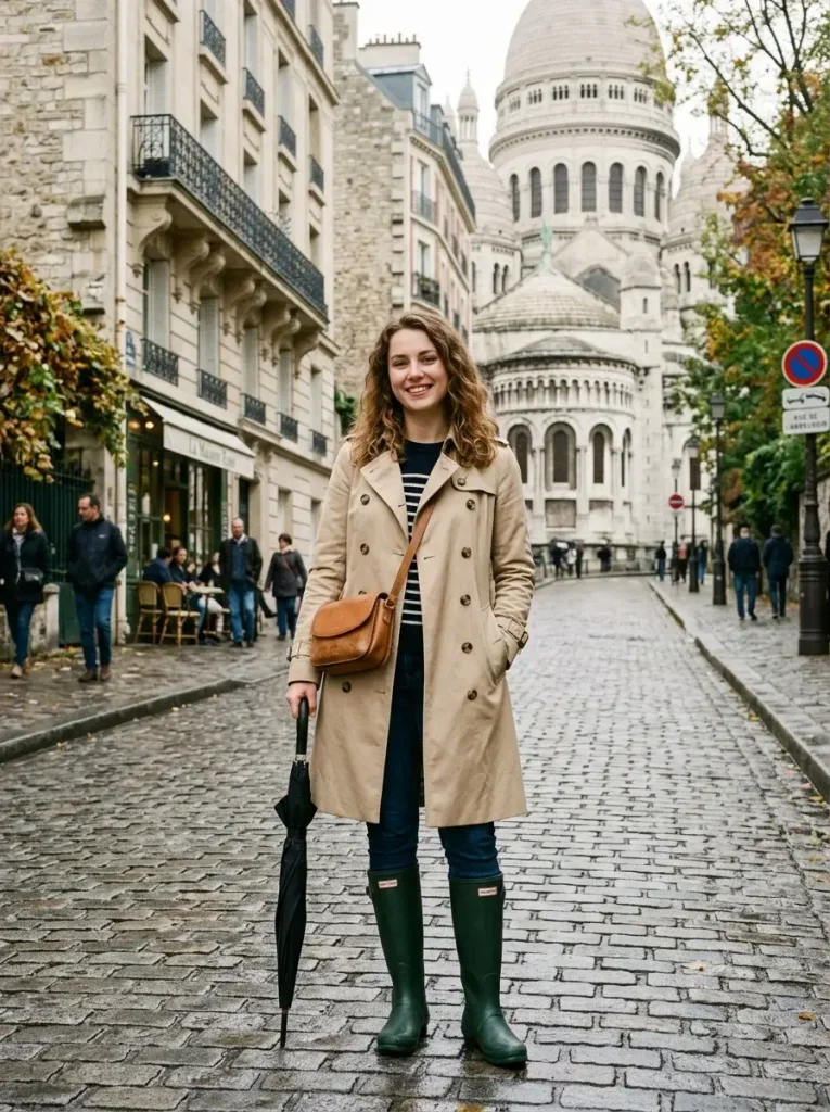 13 Fall Outfits Pumpkin Patch That Look Cute and Survive the Mud 14 The Trench Coat and Rain Boots 1