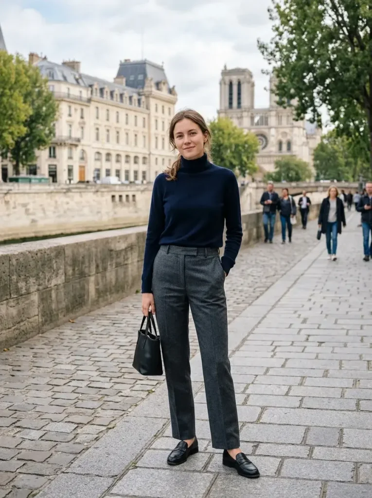 15 Classy Fall Outfits: A Capsule-Based Guide to Dressing Well This Season 3 The Trouser and Turtleneck