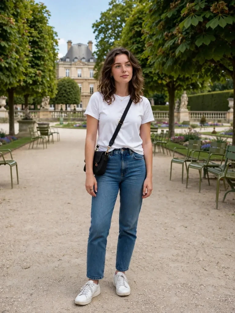 14 Fall Outfits With Jeans, Sorted by the Cut That Actually Suits Your Day 10 The Tucked Tee and Sneaker