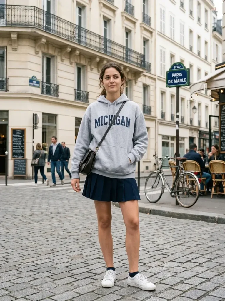 The sweatshirt and skirt swap