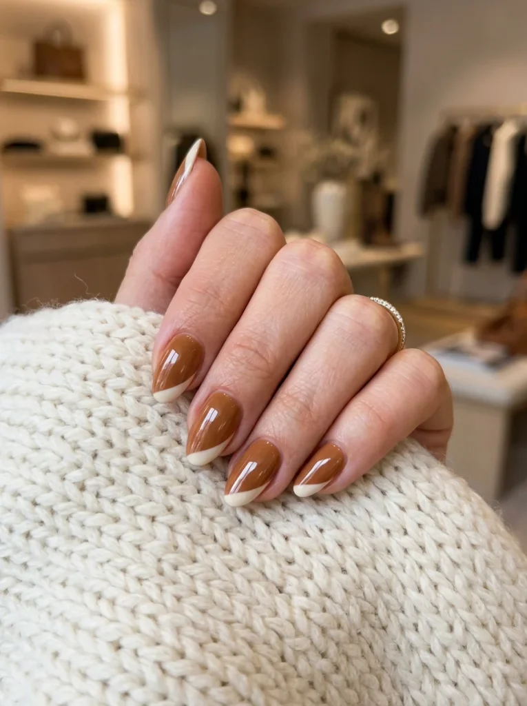16 Cute Fall Nails That Will Make Your Autumn Manicure Look Cozy and Trendy 17 Toffee and Cream Two Tone
