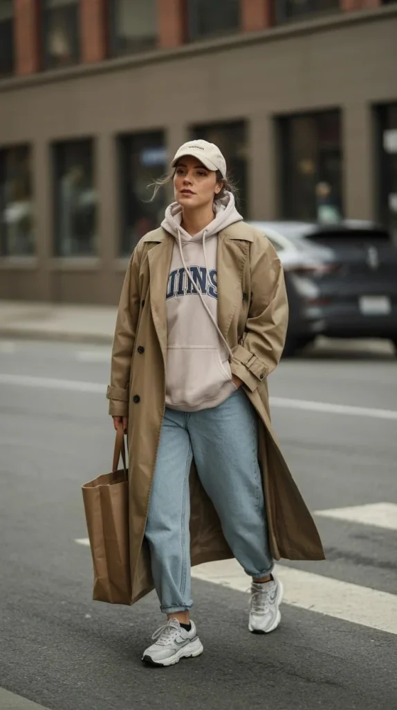 Back-to-Class Style Made Easy: 16 Fall Outfits for School You’ll Actually Want to Wear 16 Trench Coat With a Hoodie and Jeans