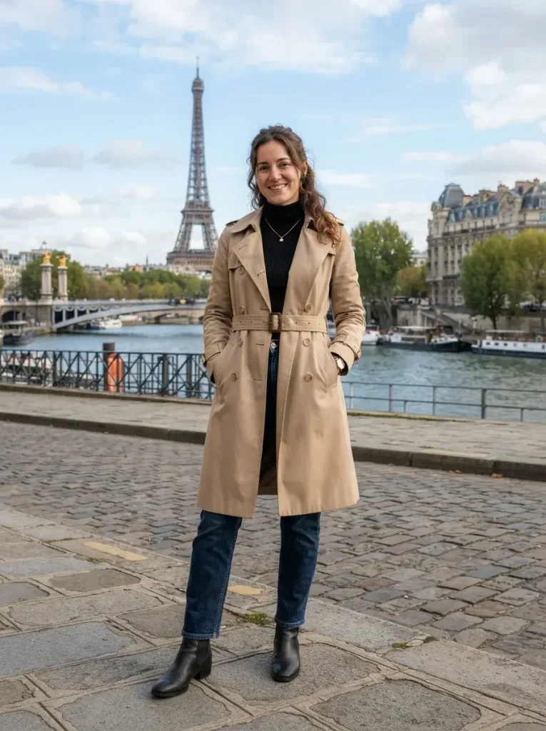 Turtleneck Structured Trench Belted