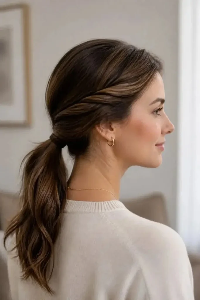 The Bridal Lookbook: 18 Wedding Hairstyles with Veil That Feel Truly Special 10 Twisted Low Ponytail
