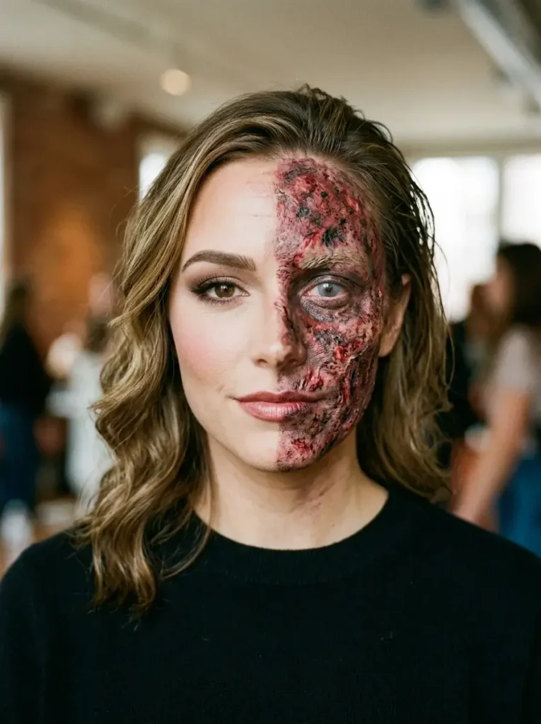 16 Halloween Makeup Looks, Sorted by How Much Time You Actually Have 10 Two Face Split