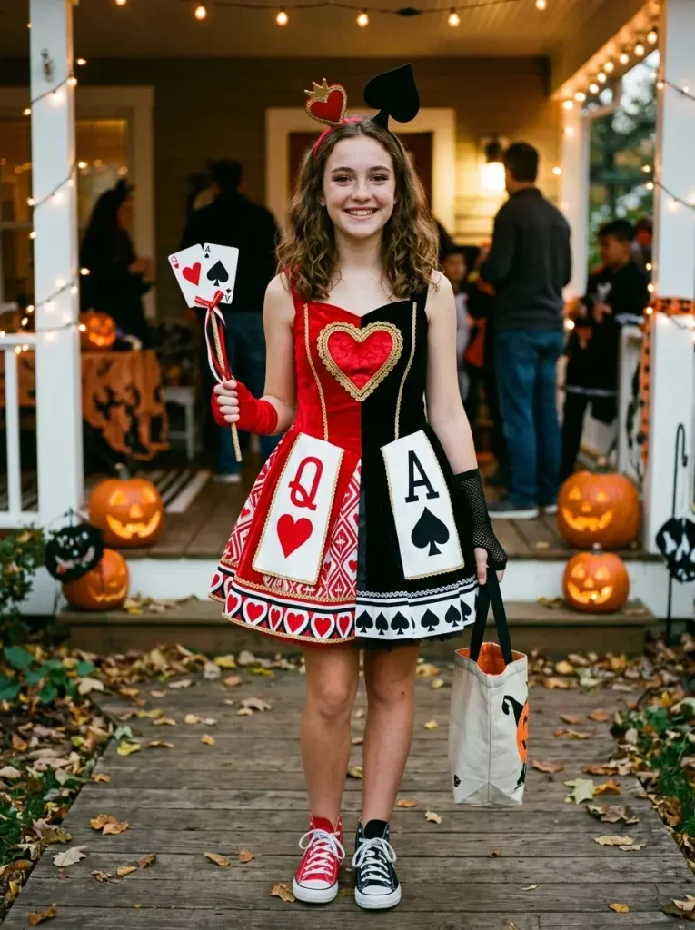 15 Halloween Costumes Teenage Girl, Grouped by Who You're Going With 8 Two Sides of a Playing Card 765x1024 1