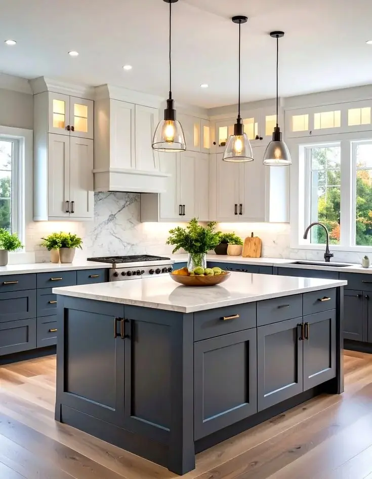 18 Modern Kitchen Ideas That Look Straight Out of a Pinterest Dream (But Are Actually Livable) 10 Two Tone Cabinets