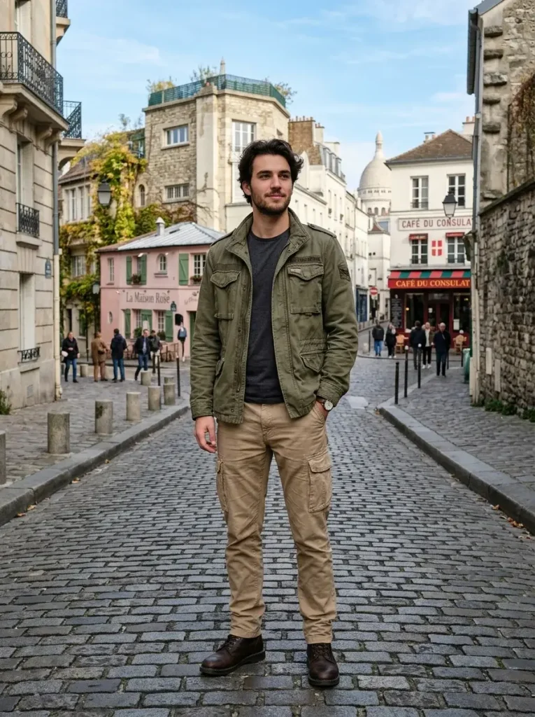 14 Fall Outfits Men Will Want to Wear This Season for Effortless Style 12 Utility Jacket With Cargo Pants