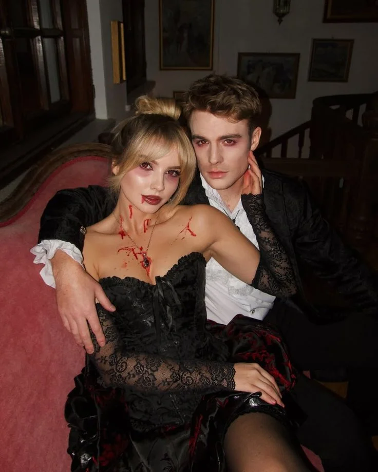 Couple Halloween Costumes That Are Cute, Clever, and Actually Fun to Wear 1 Vampire Couple With a Modern Twist