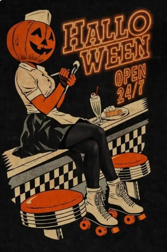 Give Your Screen a Spooky Glow With These 17 Halloween Wallpaper Ideas 5 Vintage Halloween Poster Design