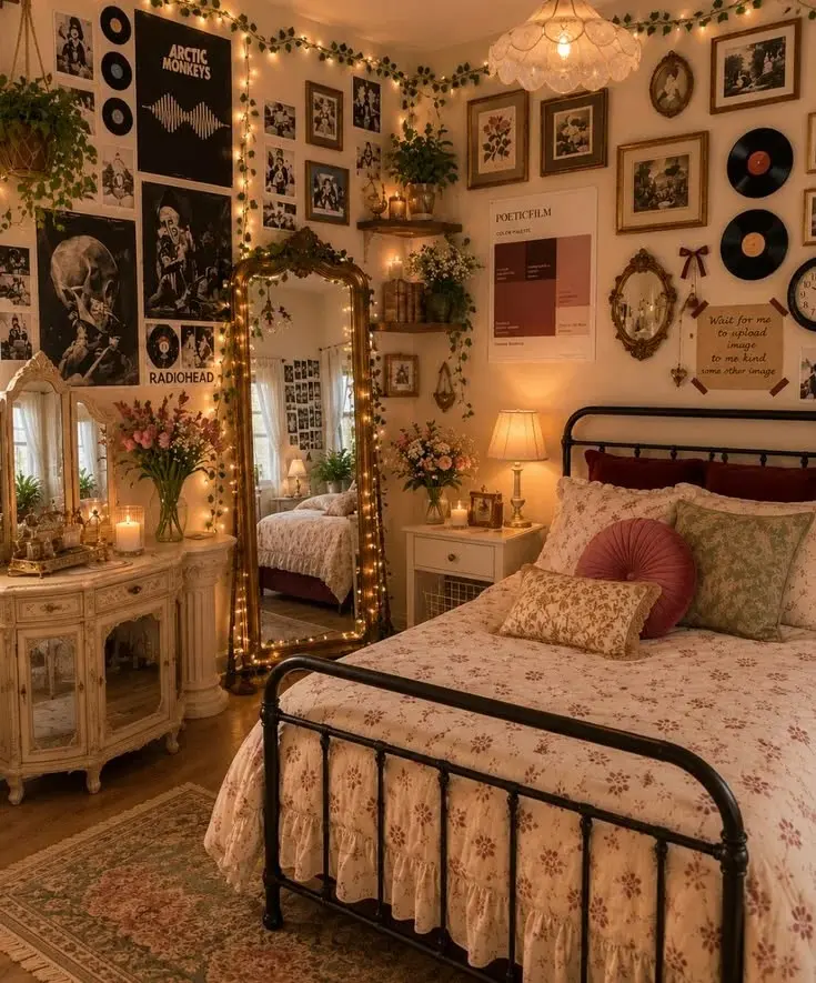 20 Teen Girl Bedroom Ideas So Cute You’ll Want to Redecorate This Weekend 12 Vintage Thrifted Bedroom
