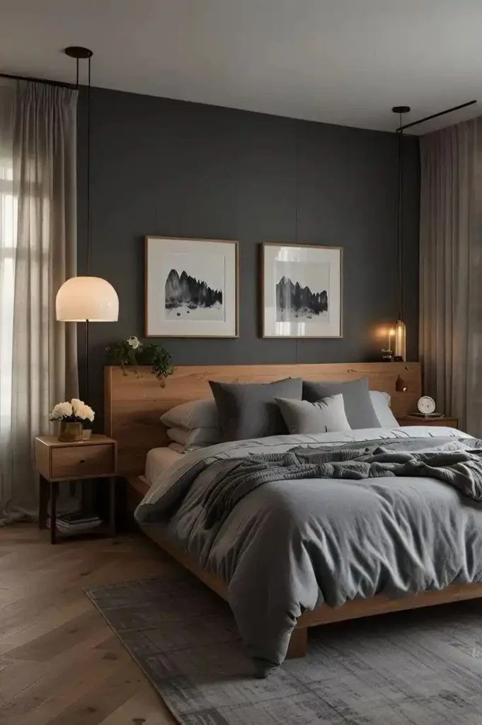 18 Grey Bedroom Ideas That Look Straight Out of a Luxury Pinterest Board 4 Warm Grey and Wood Combo