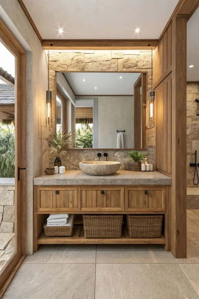 18 Bathroom Design Ideas So Good You’ll Suddenly Want to Become an Interior Designer 13 Warm Wood Bathroom Accents 1