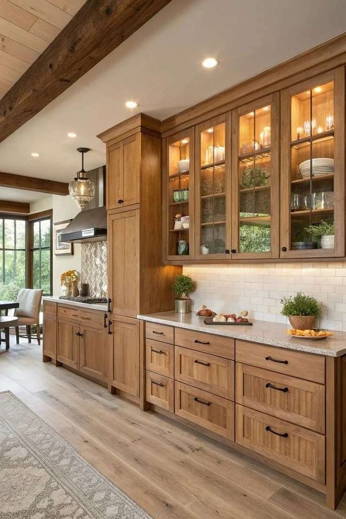 17 Kitchen Design Ideas That Are So Stylish You’ll Suddenly Want to Host Dinner Parties Again 1 Warm Wood Cabinets Are Back Baby