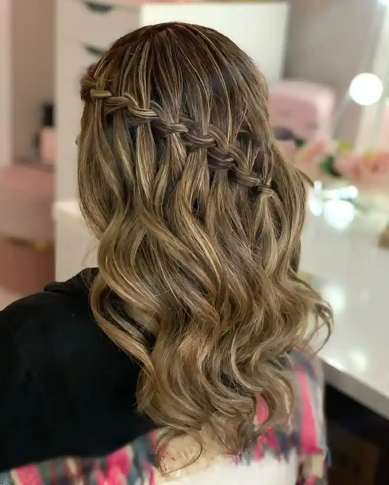 Love Is in the Hair: 15 Valentine's Day Hairstyles for Every Kind of Date 11 Waterfall Braid