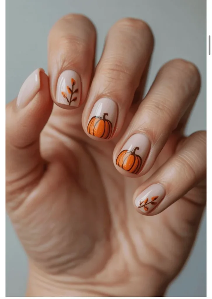 14 Fall Pumpkin Nails That Make Autumn Manicures Feel Extra Cozy 11 White Pumpkin Nails