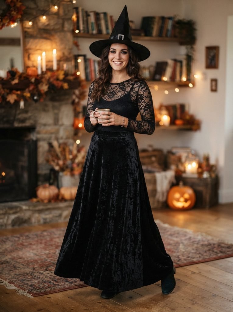 18 Easy Halloween Costumes for People Who Are Out of Time, Ideas, or Both 12 Woman wearing witch costume 20260923134522 1