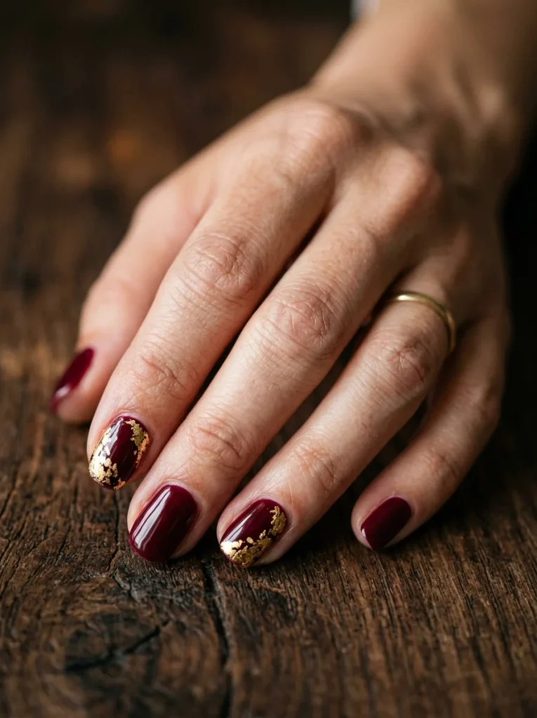 Burgundy with a Single Gold Foil Accent