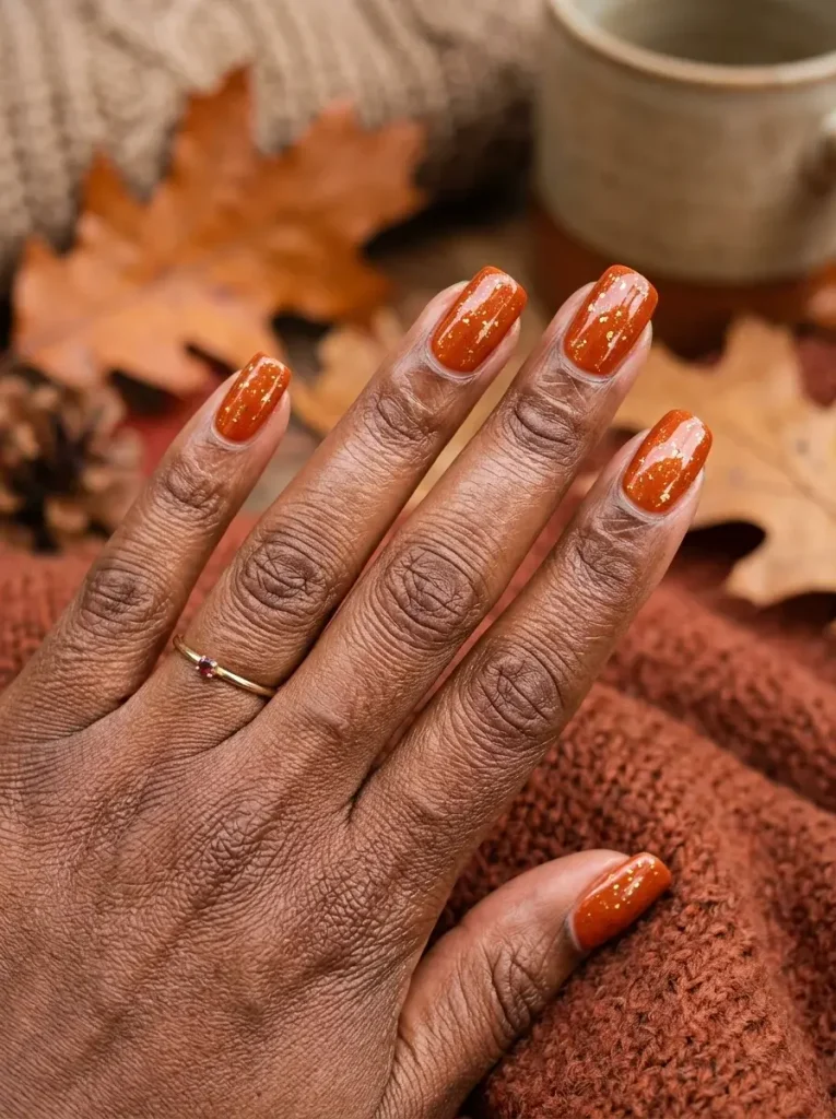 Burnt Orange with Gold Flecks