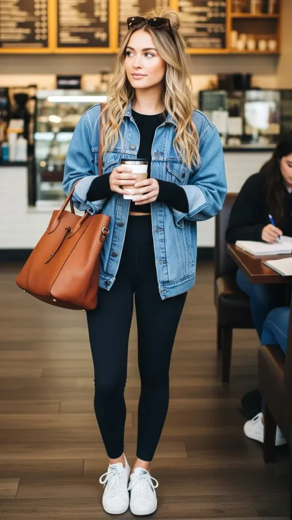 17 Fall Outfits Grunge That Look Edgy & Stylish 5 Denim Jacket With Flannel Layering