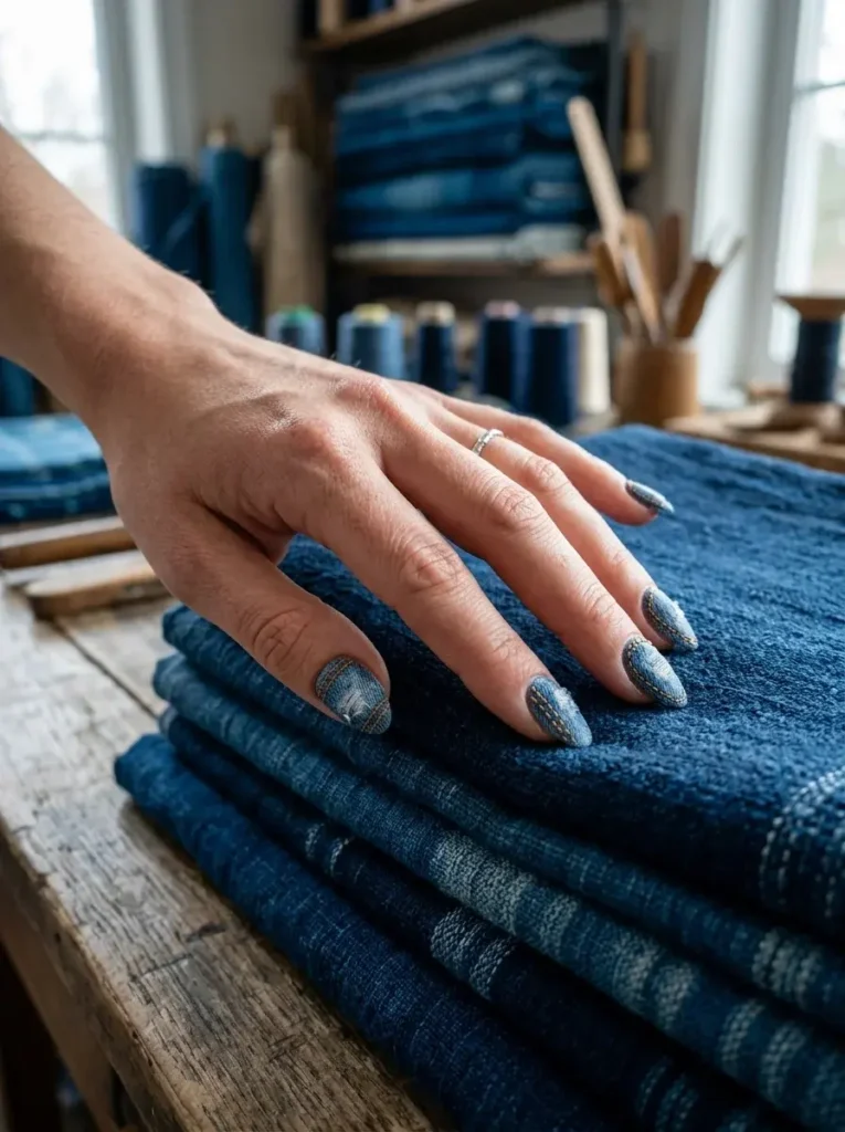 Denim Stitch Nail Art