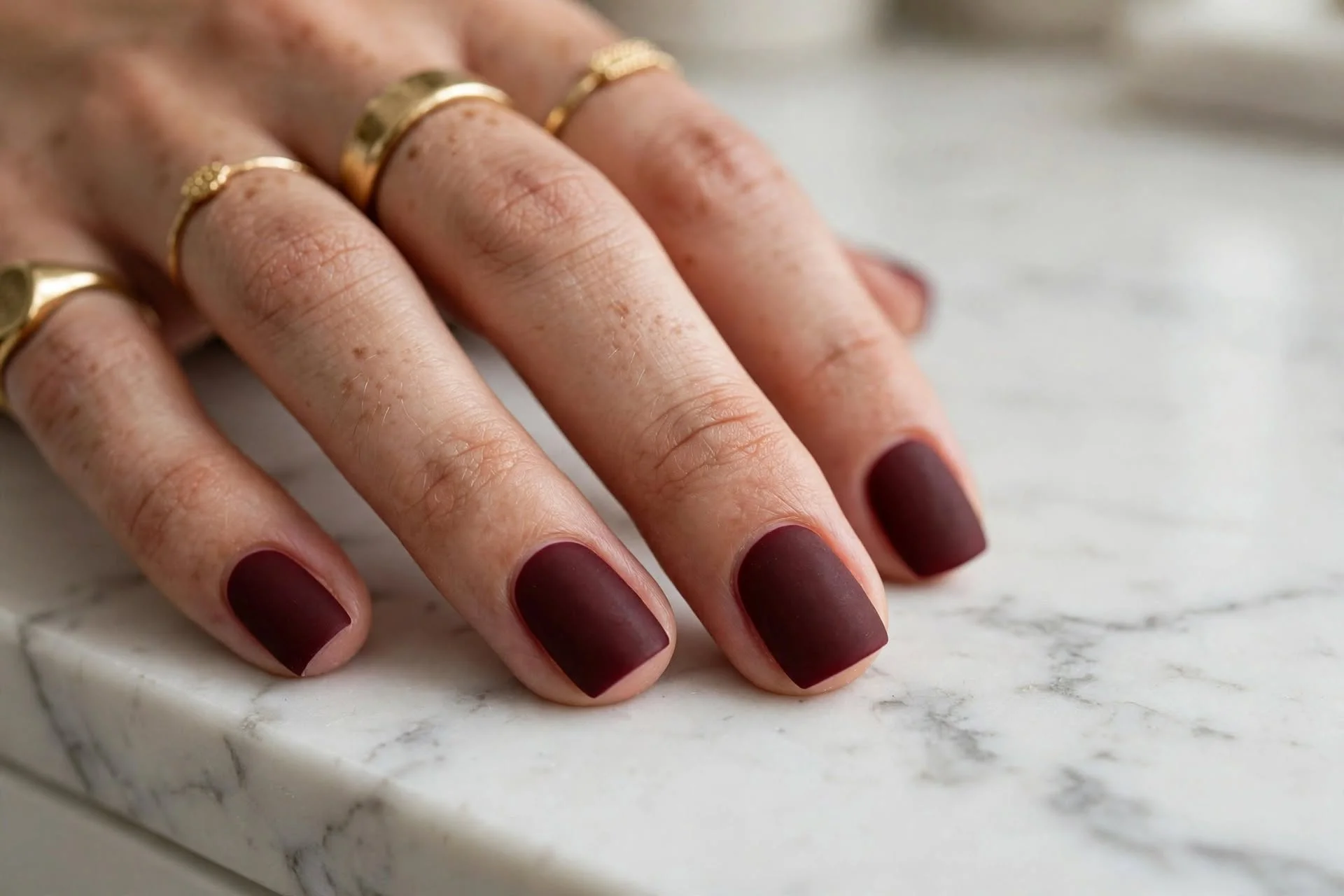 Fall Burgundy Nails