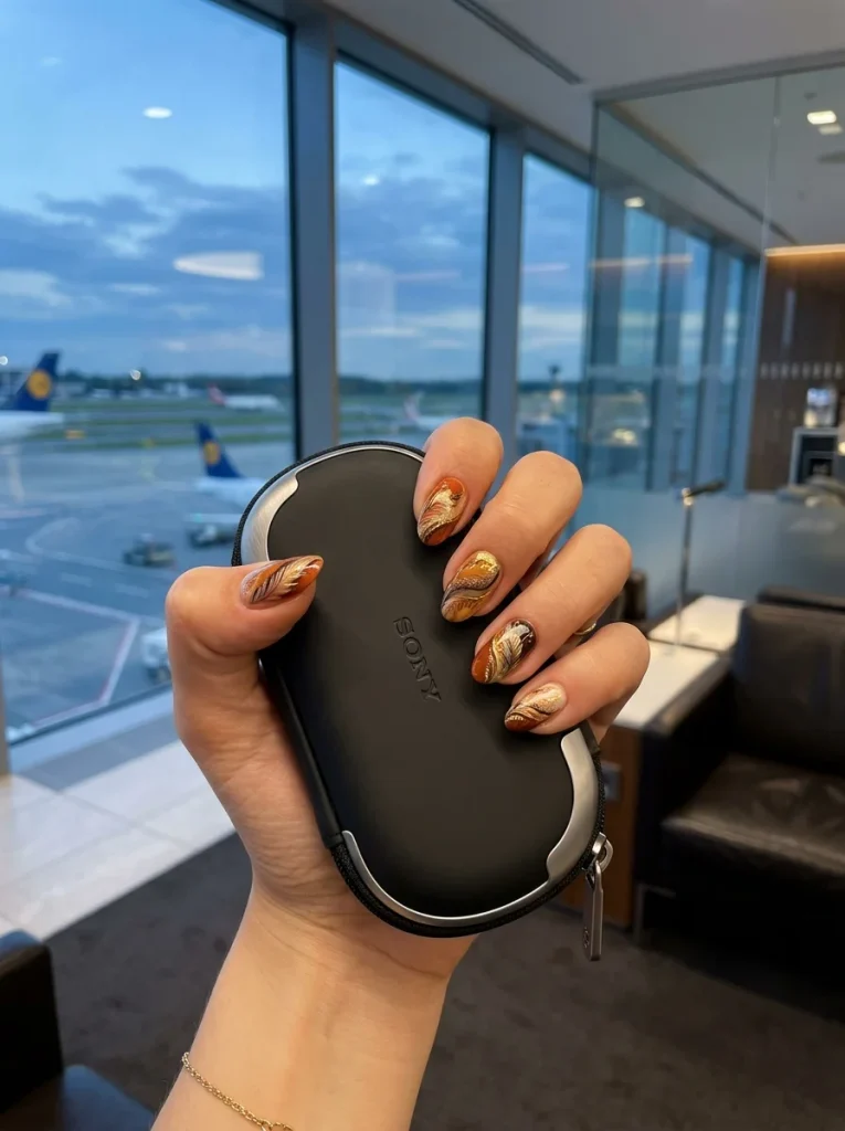 16 Fall Nail Art Ideas, Explained Like Art Class (No Talent Required) 9 Feather Wave