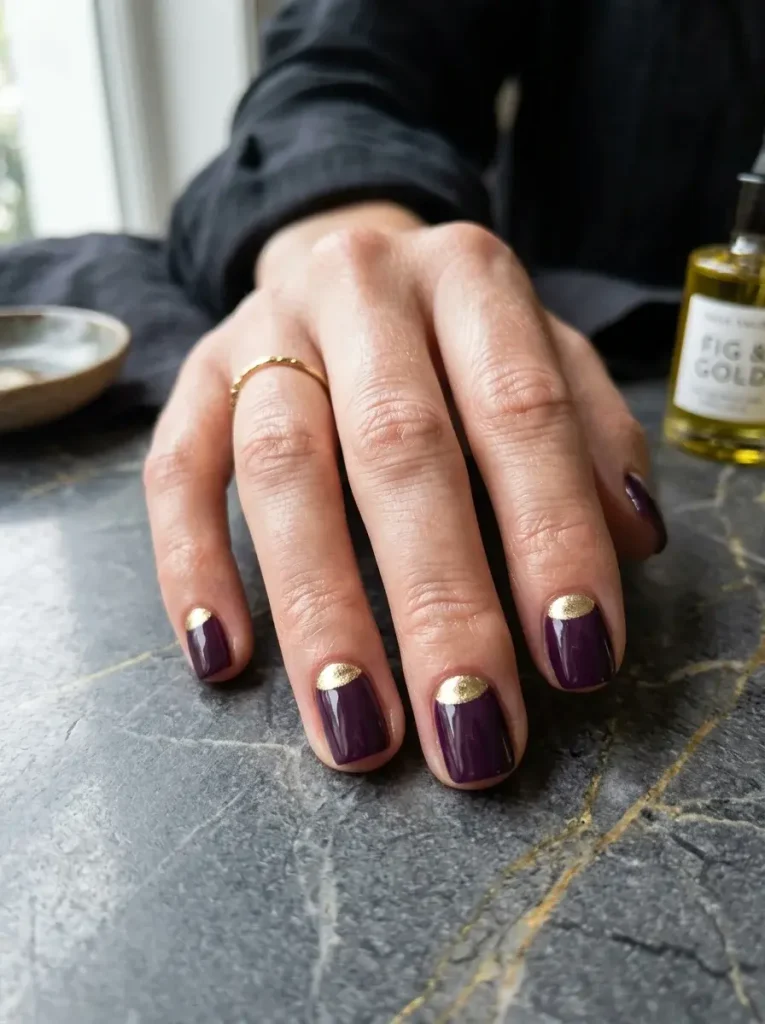 Fig and Gold Half Moon