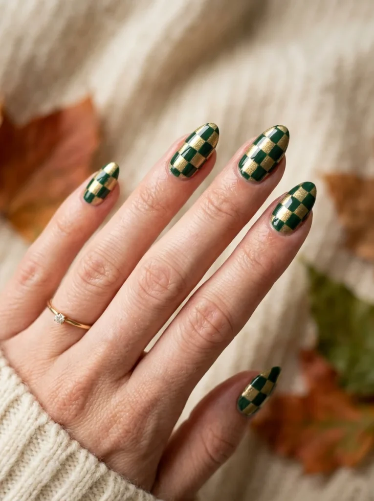 Forest Green and Gold Checks