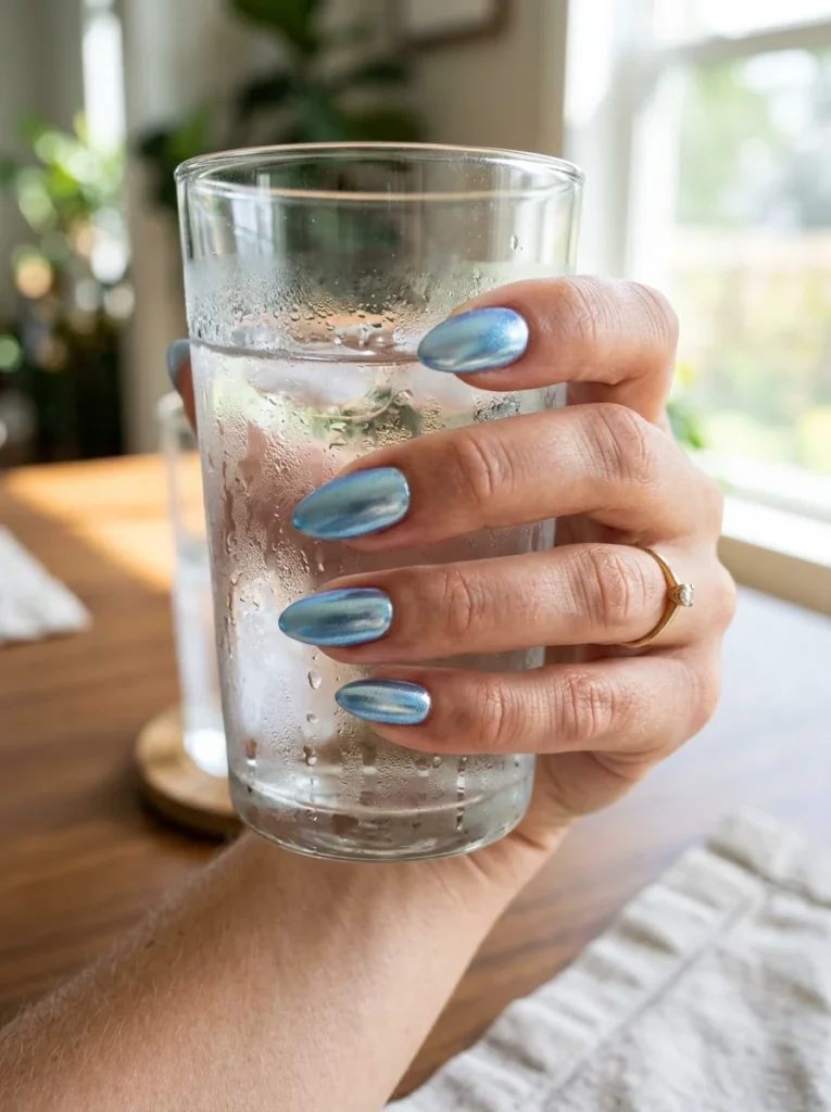 Frosted Icy Blue Chrome