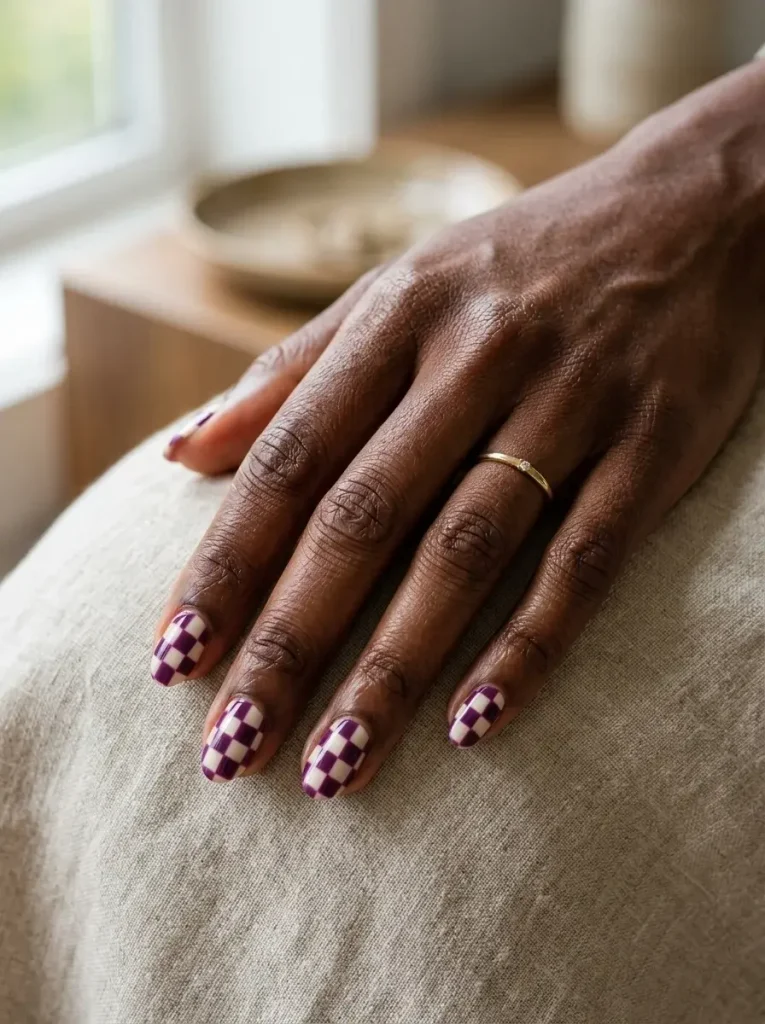 Grape and Cream Checkerboard