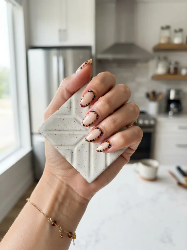16 Fall Nail Art Ideas, Explained Like Art Class (No Talent Required) 8 Heart Drag Border